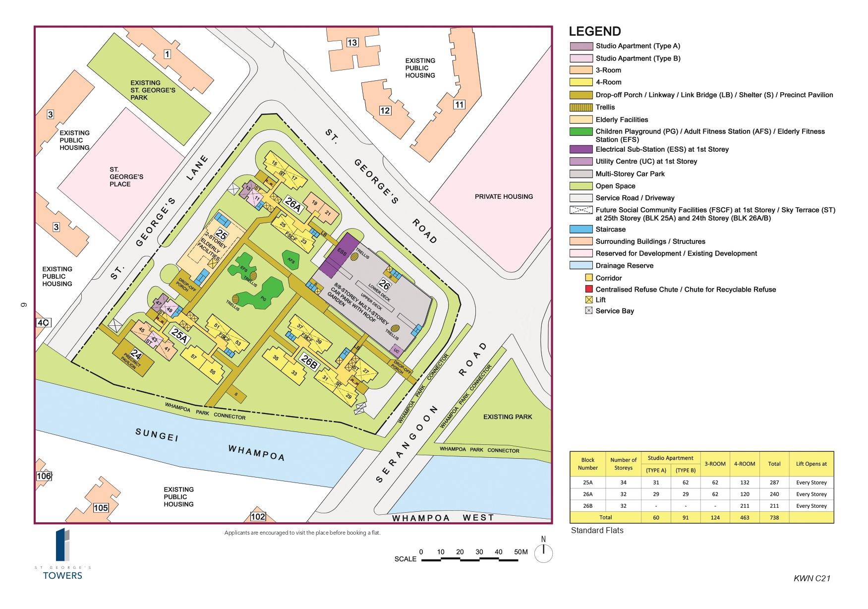 St George Towers Site Plan