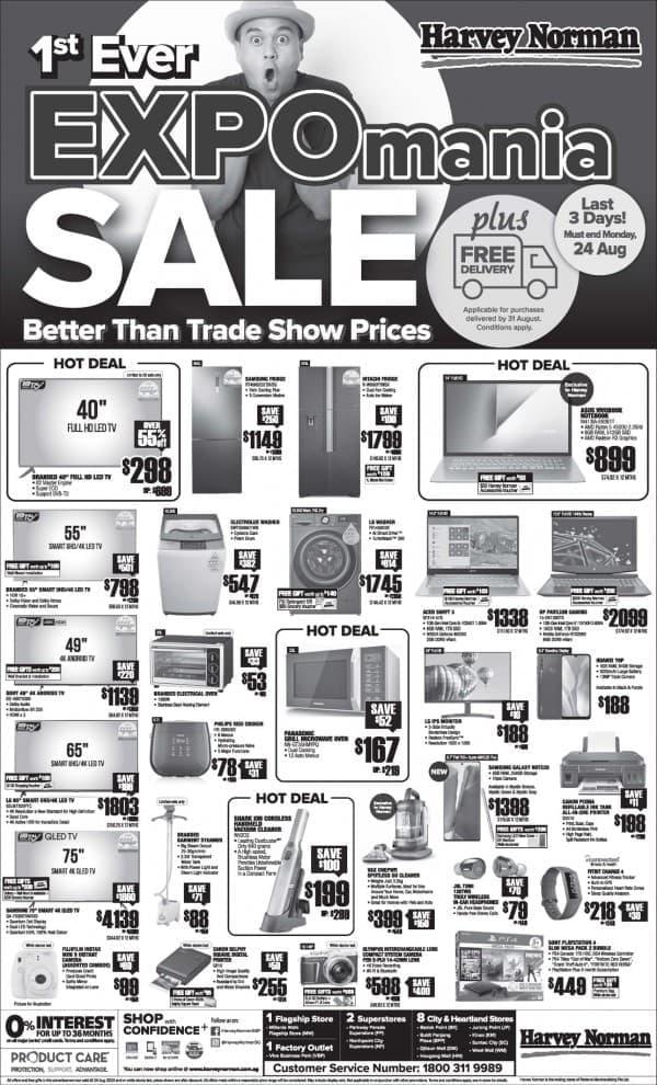 22 to 28 Aug 2020: Harvey Norman 1st Ever EXPOmania Sale