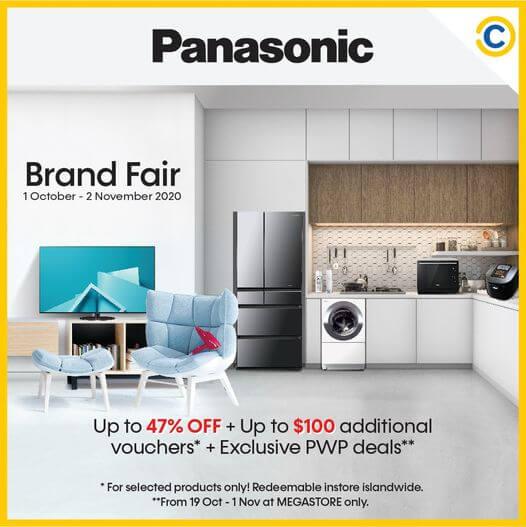 19 Oct 2020 to 01 Nov 2020: Panasonic Brand Fair Up to 47% Off, Up to $100 additional vouchers, Exclusive PWP Deals