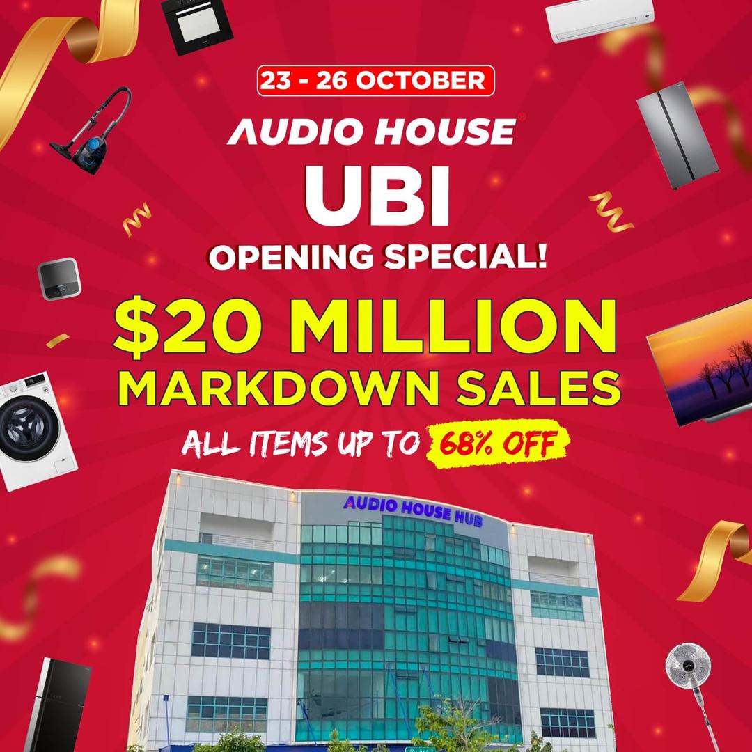 23 Oct   26 Oct: Audio House Opening Special All Items Up To 68% Off!